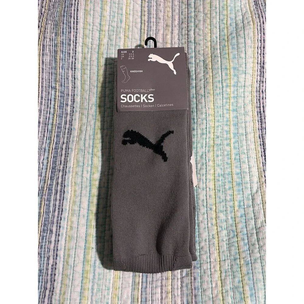 New Puma Team Knee High Football Soccer Mens Socks Size 2 3.5-6 NWT